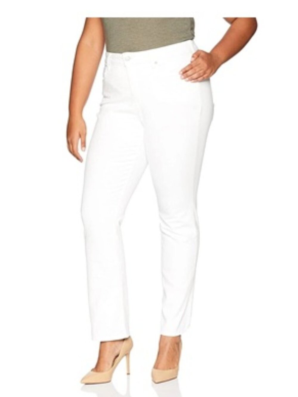 Nwt NYDJ Women's Slimming Fit Marilyn Straight Jeans Opitc White 24 W 24W